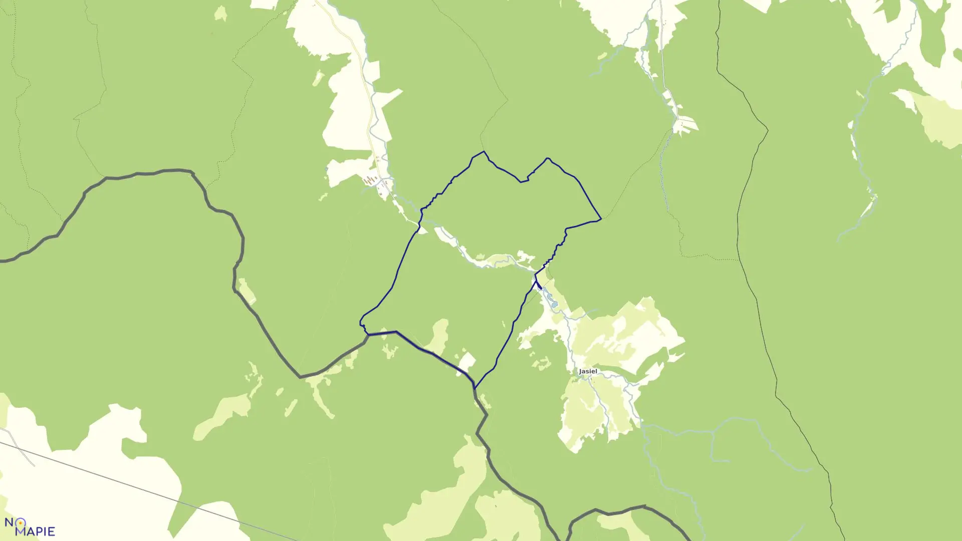 Mapa obrębu Rudawka Jaśliska w gminie Jaśliska